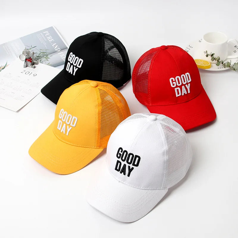 Summer autumn Kid Boy Cartoon Letter Embroidered Baseabll Caps Children Girls Outdoor Leisure Mesh Sport hat Headwear