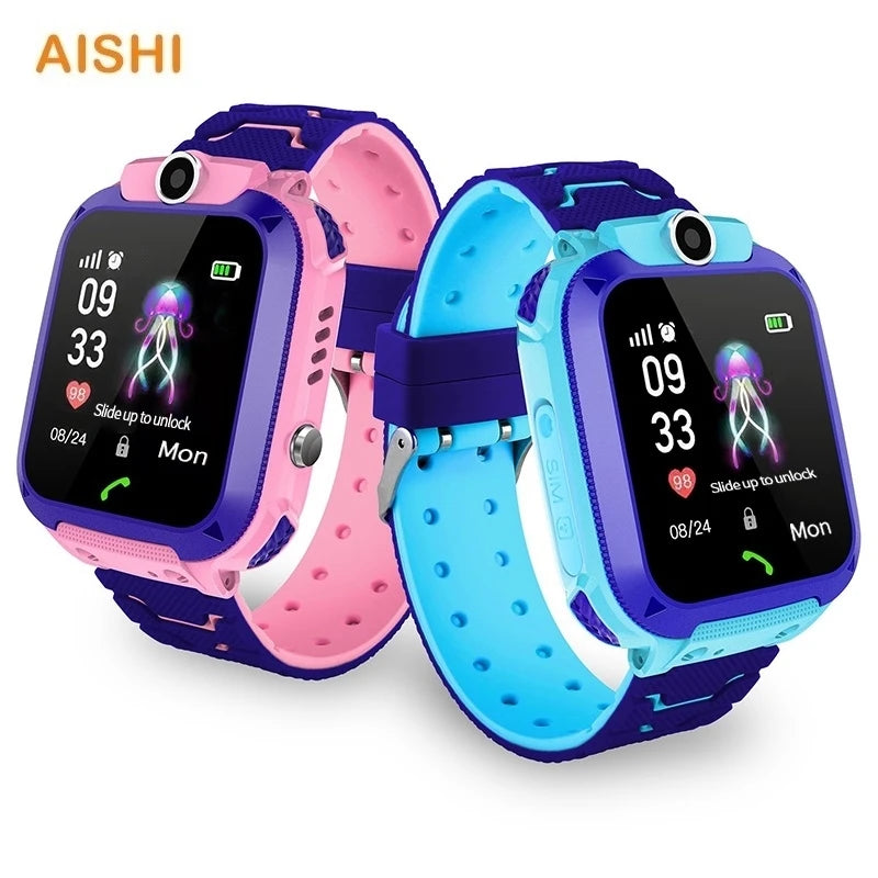 AISHI Q12 Kids Smart Watch IP67 Waterproof SOS Camera Phone 2G SIM Card Voice Call LBS Location Child Clock Smartwatches Gift