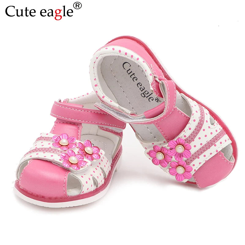 Cute Eagle Summer Girls Sandals  Pu Leather Toddler Kids Shoes Closed Toe Baby Girl Shoes Orthopedic Sandals