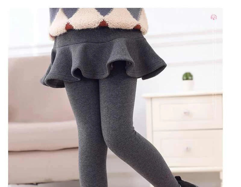 Girls Leggings Kids Autumn Winter Pants Tight for Girls False Two Pieces Culotte Children Skirt-pants Trousers 10 12 13 Years