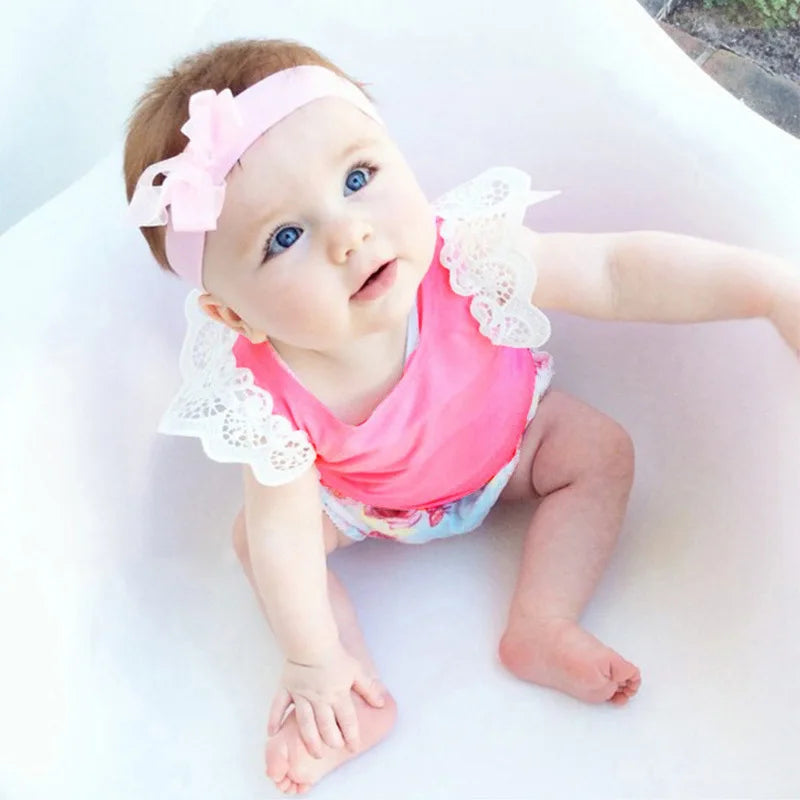 Baby Girl Lace Tee Sleeveless Tshirts Newborn Tank Tops Cotton Children T-Shirt Clothes Toddler Kids T Shirt