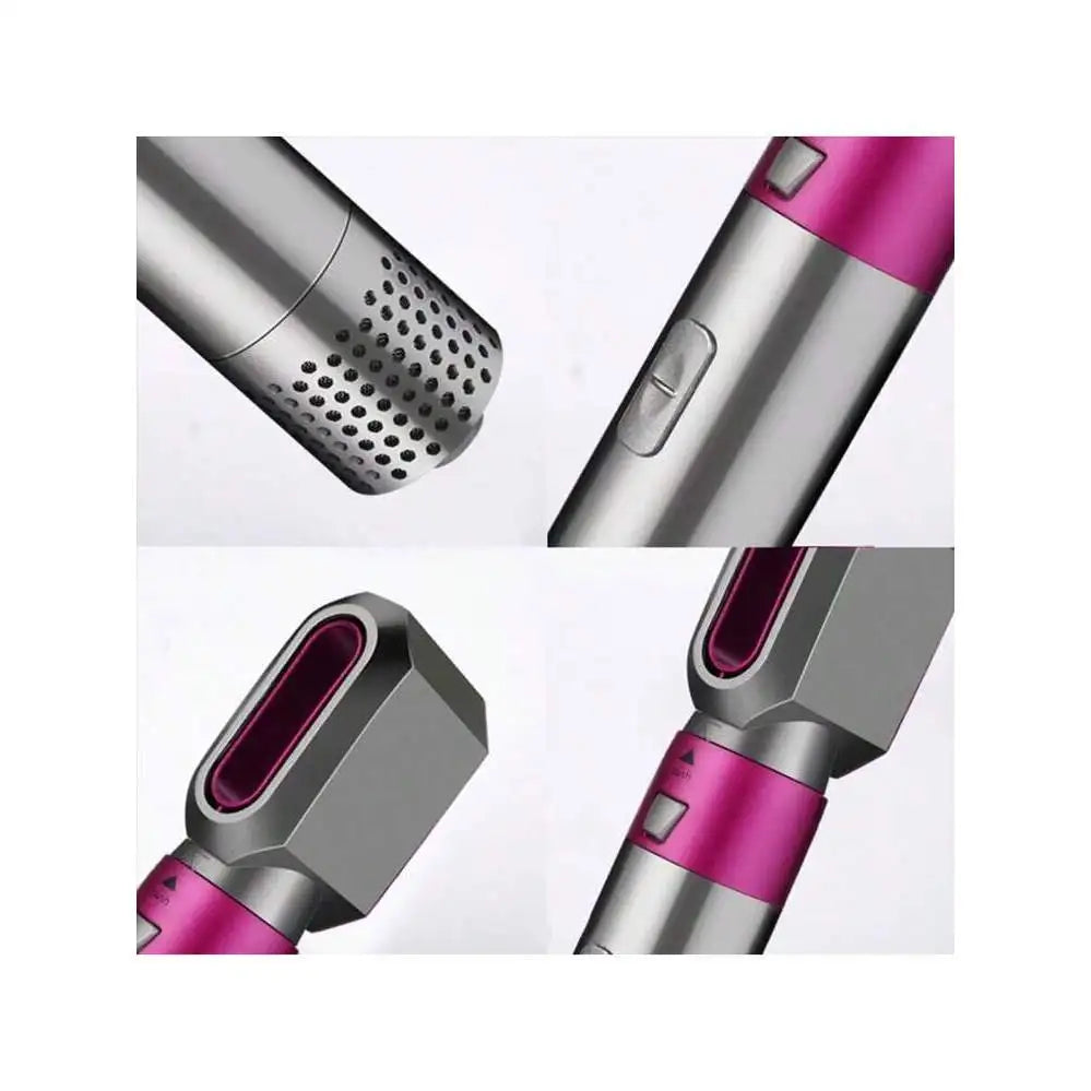 5-in-1 Multi-Purpose Air Brush Hair Dryer with Quick-Drying Curling Wand Styling Shaper and Curling Accessory