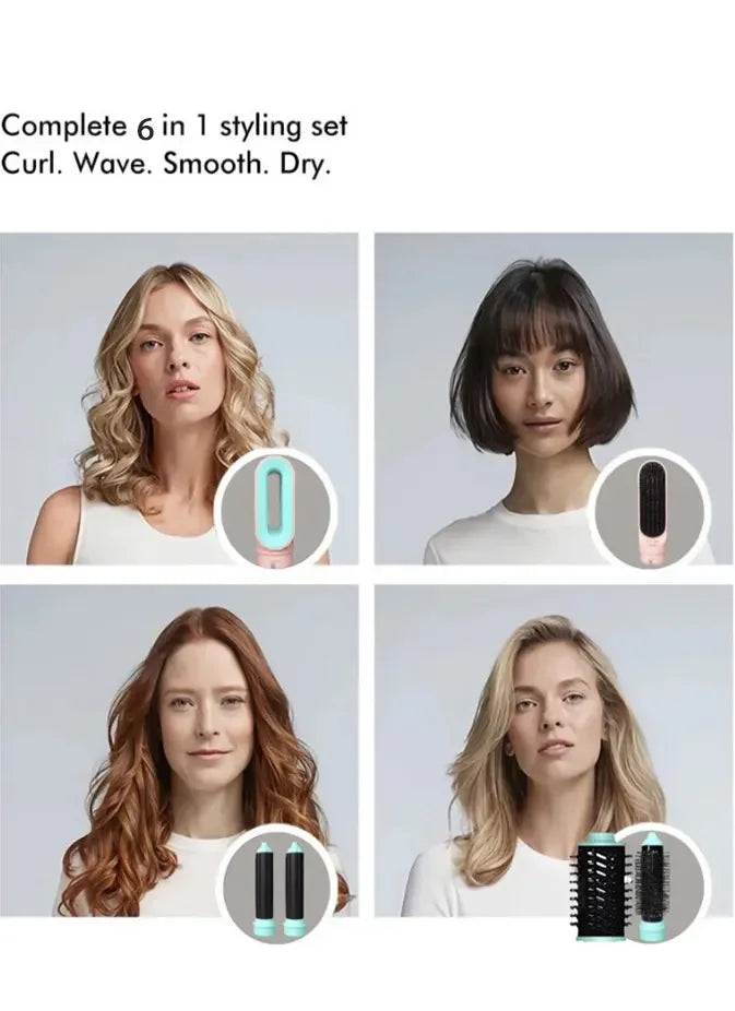 Multi Functional Professional 6 in 1 Hair Styling Tools Curling Styling Wand Hot Comb Hair Curler Straightener Brush Hair Dryer