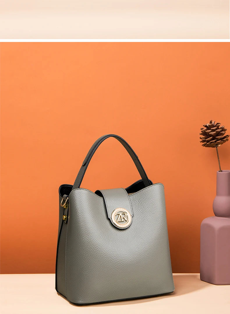 ZOOLER Full Genuine Leather Shoulder Bags Tote Bags Luxury Women Trendy Handbag Totally Skin Fashion Top Handle Purses #WG385
