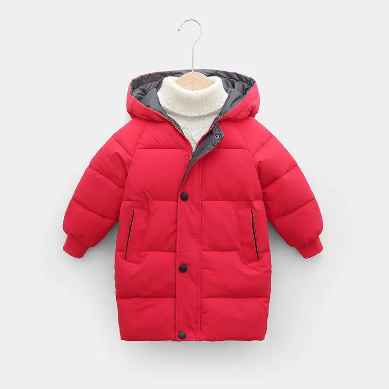 Abrigo de plumón para niños, Parka y abrigos acolchados de algodón para adolescentes, chaquetas largas y cálidas, ropa de abrigo para niños pequeños, invierno