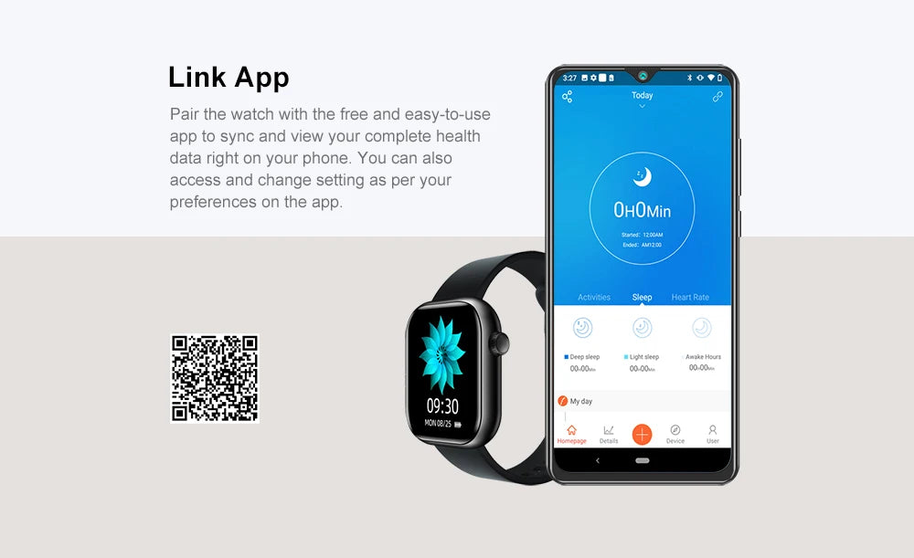 Cubot C5 Smart Watch 1.7"Heart Rate Monitor 10 Sport Modes 5ATM Waterproof Call Message Notification Women Men Sports Smartwatch