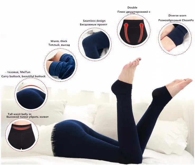 Warm Winter Leggings S-5XL Large Size Women Warm Velvet Pants Leggins High Waist Thick Legging Winter Pant Trousers Women Leggin
