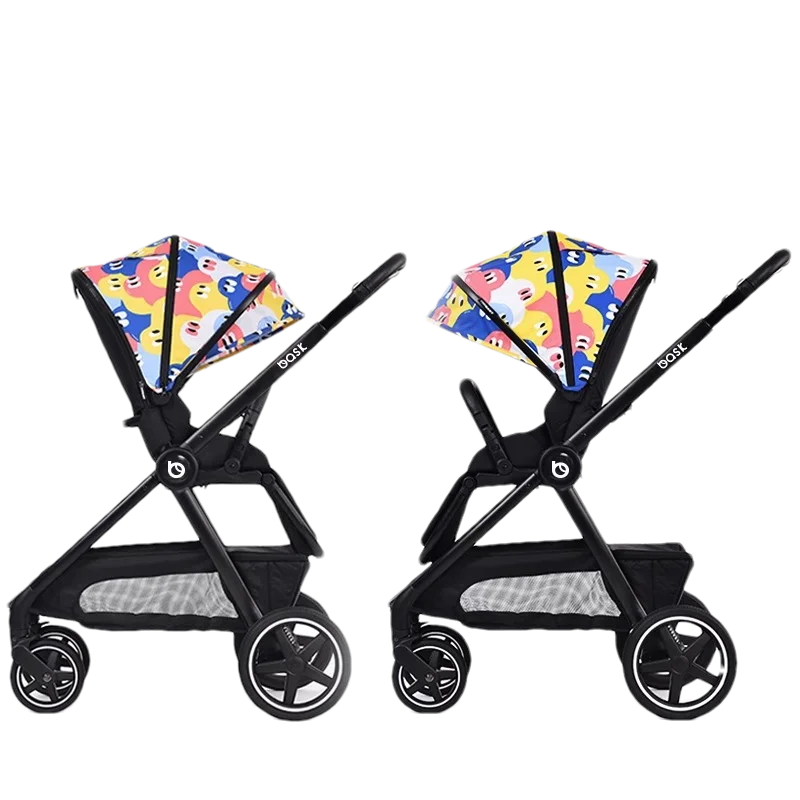 bask baby stroller, bidirectional high view, suitable for sitting and lying down, lightweight, folding, shock-absorbing