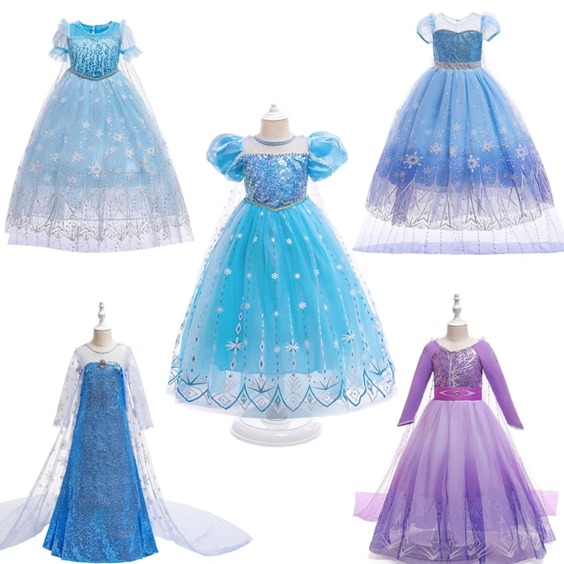 Vestido de princesa para niños Aisha de hielo y nieve de comercio exterior europeo y americano