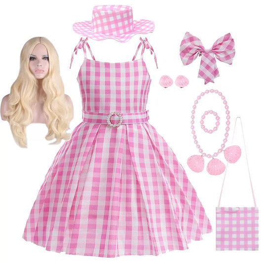 2023 New Movie Barbi Girls Boys Costume Cosplay Clothes Chil