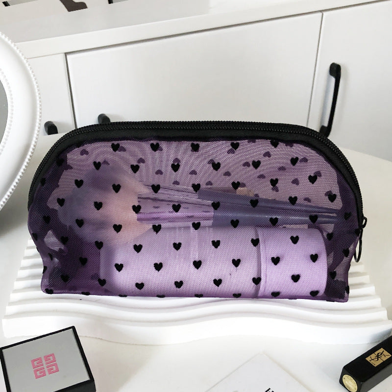 Makeup Bag Outdoor Personalized Transparent Nylon Mesh Cosmetic Bags Pouch Travel Organizer Zipper Beach Makeup Women's Purse