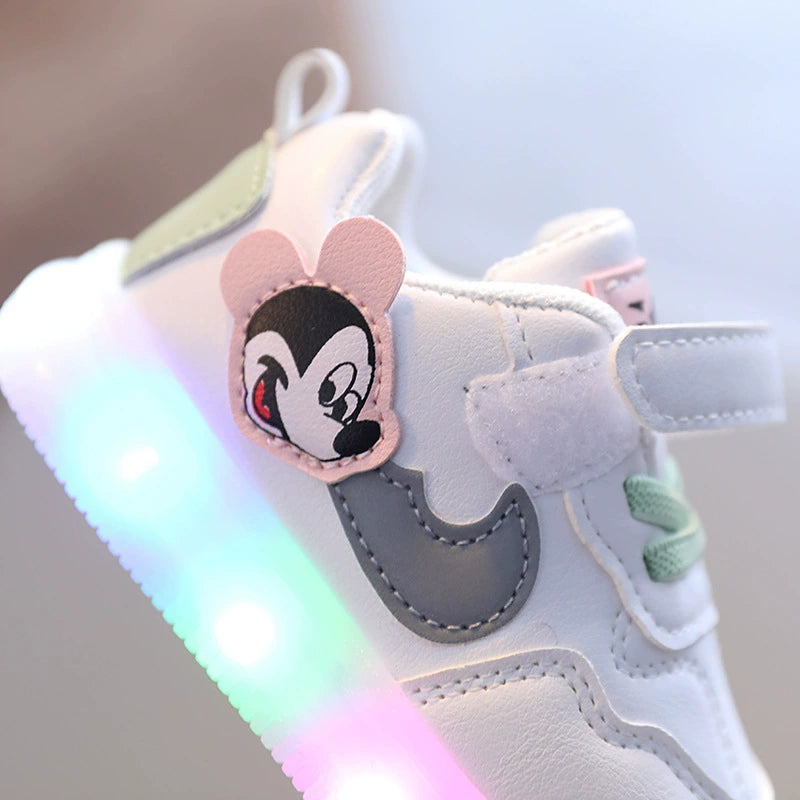 Flashing Light Cartoon Spring and Autumn Boys and Girls Baby Toddler Shoes