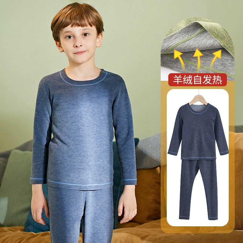 Children's Cashmere Thickened Winter Long Johns Underwear Set