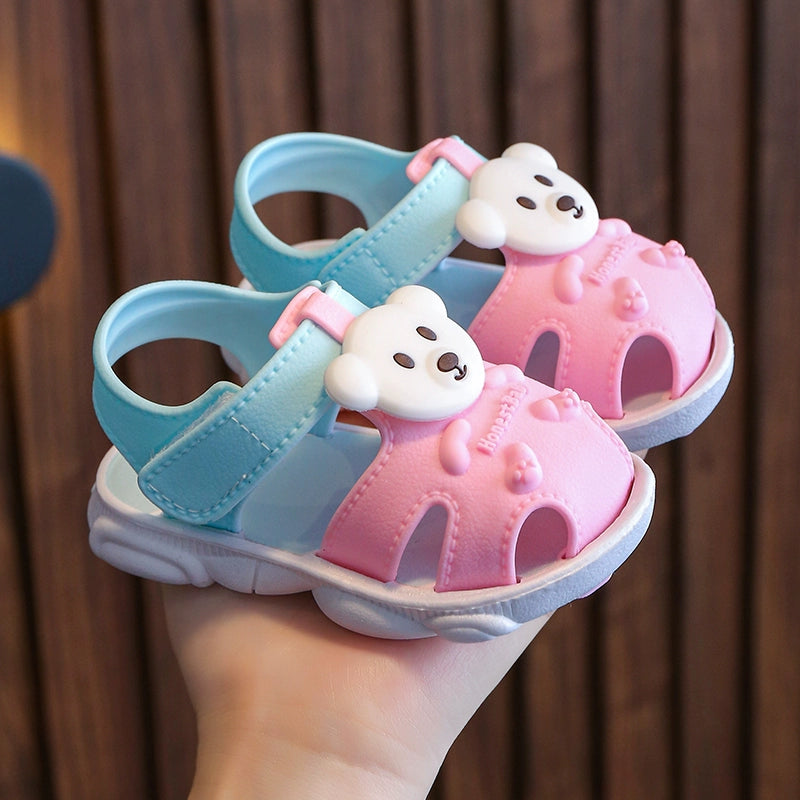 Children's Sandals Summer Boys' Open Toe Toddler Shoes Soft Bottom Non Slip Plastic Baby Girl Baby 1-3 Years Old