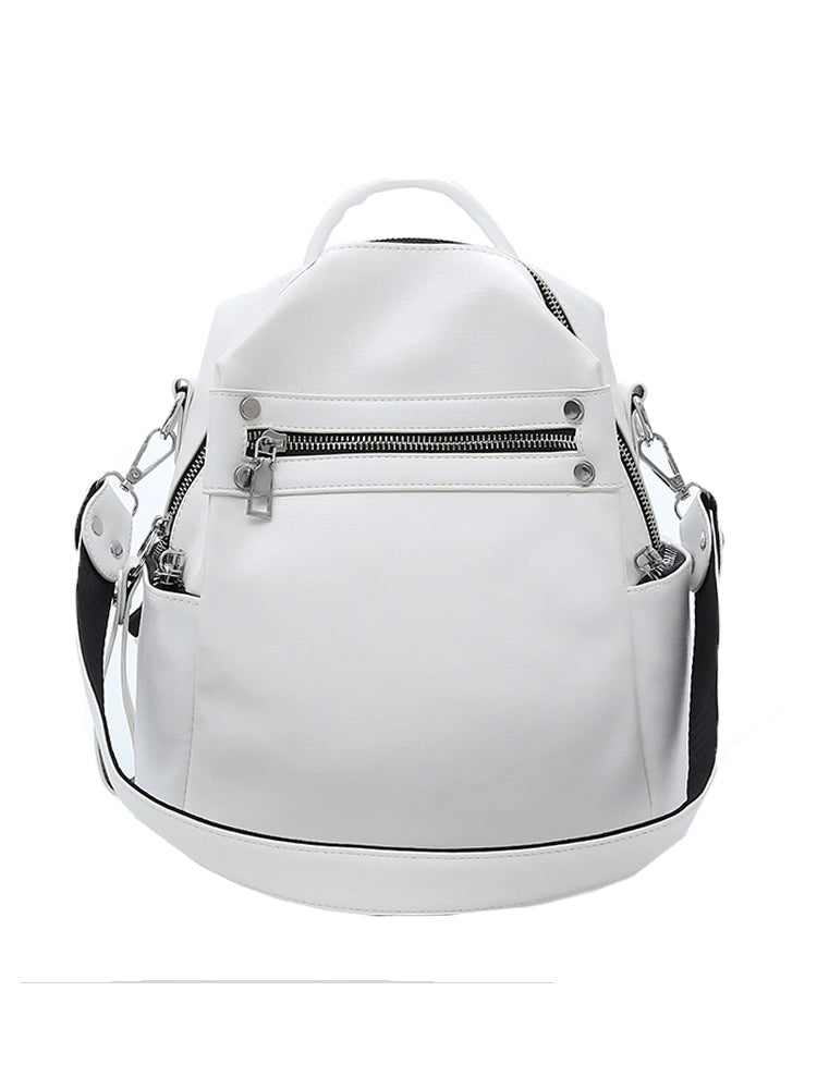 Women's Small Soft Leather Fashion Minimalist Work Backpack