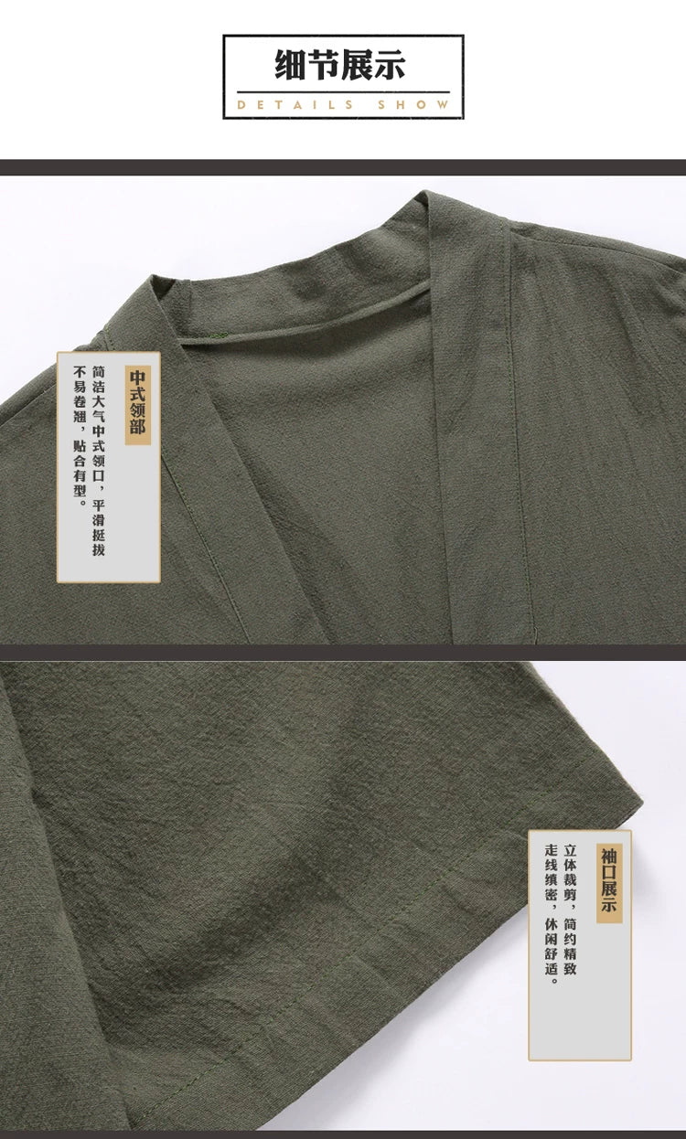 Men Kimono Crane Embroidery Harajuku Japanese Style Cardigan Casual Cotton Men Samurai Costume Yukata Asian Clothes Men Jackets