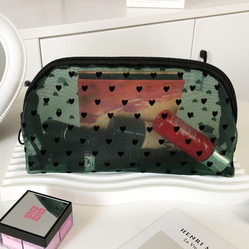 Makeup Bag Outdoor Personalized Transparent Nylon Mesh Cosmetic Bags Pouch Travel Organizer Zipper Beach Makeup Women's Purse