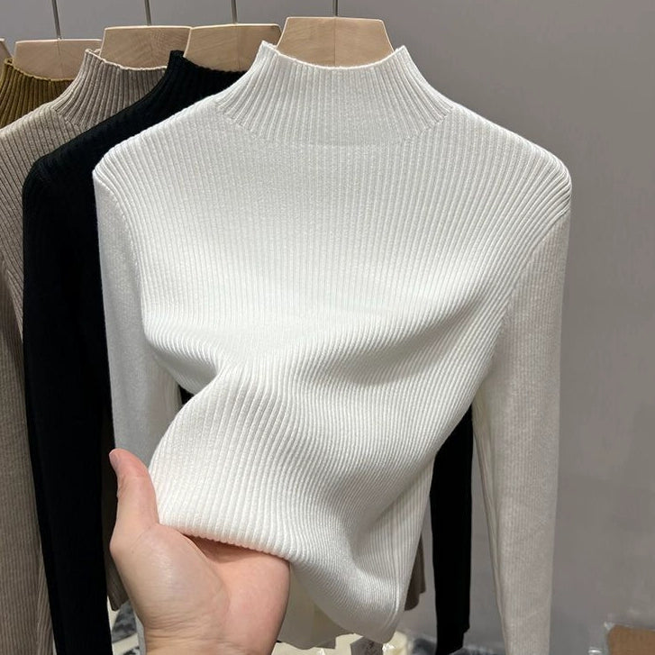 Girl Half Turtleneck Fall and Winter Versatile Basic Sweater