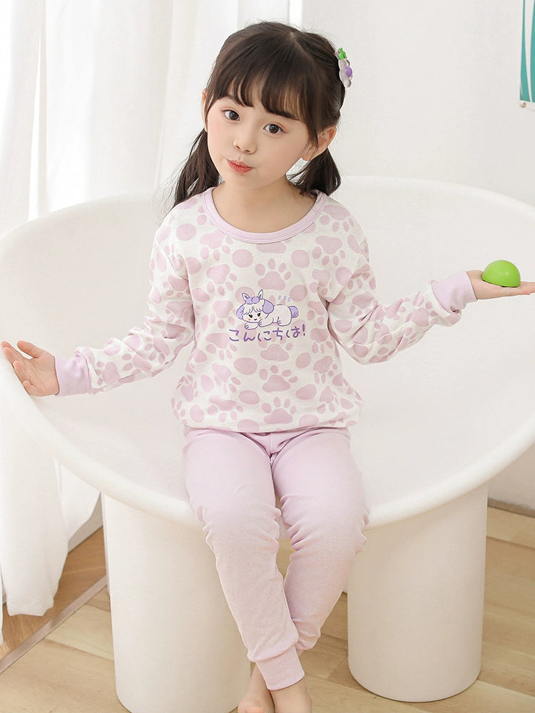 Girls' Keep Baby Warm Cotton Winter Loungewear Pajamas