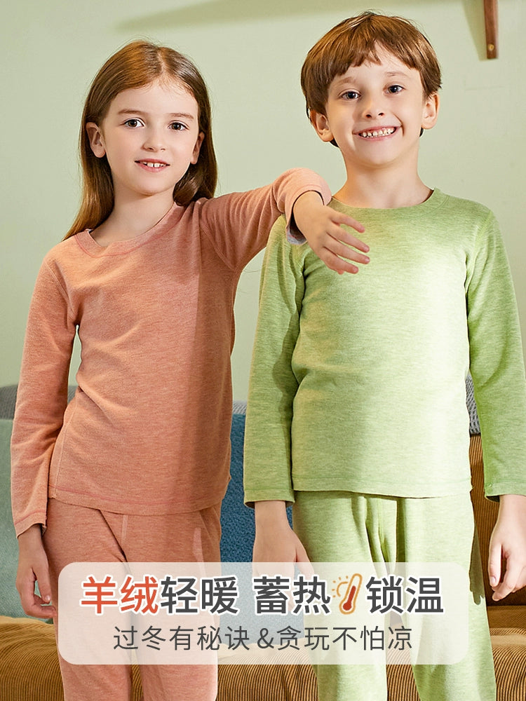 Children's Cashmere Thickened Winter Long Johns Underwear Set