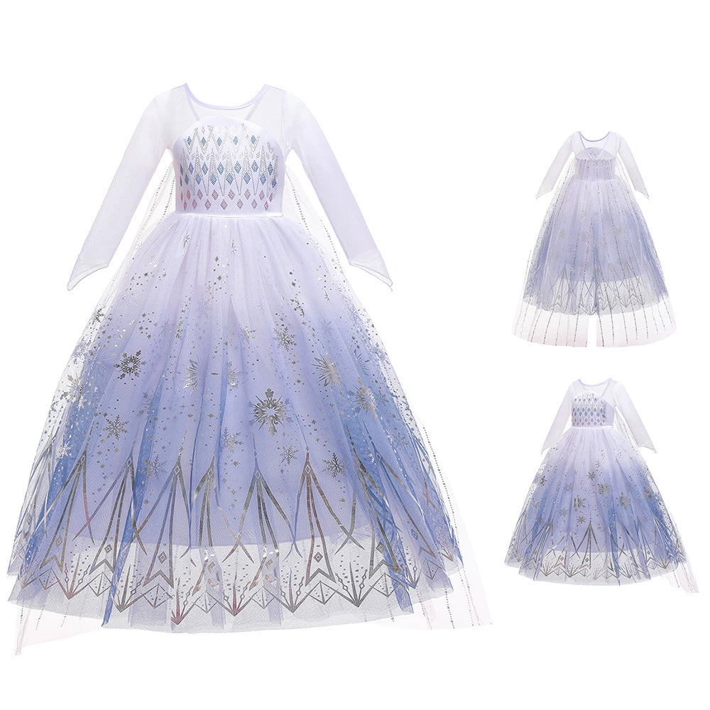 Vestido de princesa para niños Aisha de hielo y nieve de comercio exterior europeo y americano