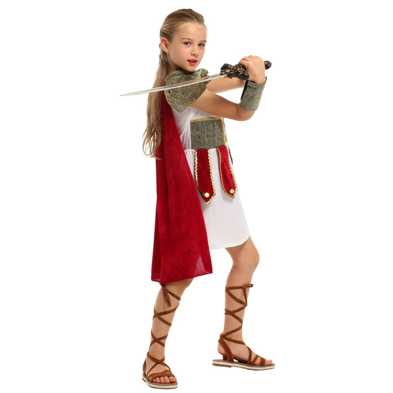 Halloween Kids Adult Men's and Women's Cos Ball Party Costume Roman Soldier Warrior Knight Costume