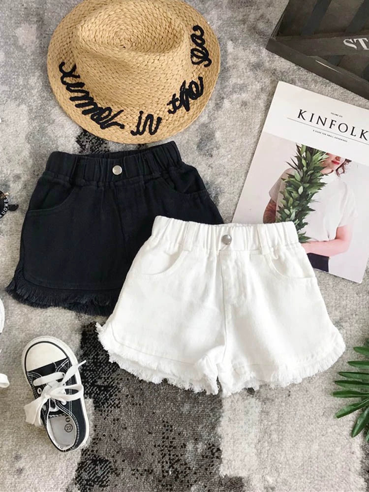 Cute Summer Pure Color K-style Casual Denim Children's Clothing