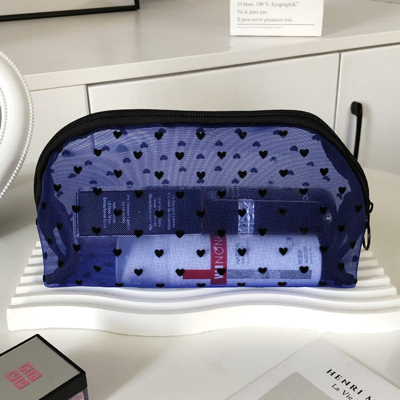Makeup Bag Outdoor Personalized Transparent Nylon Mesh Cosmetic Bags Pouch Travel Organizer Zipper Beach Makeup Women's Purse