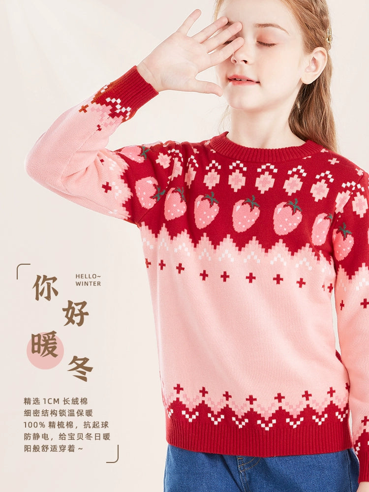 Children's Stylish Autumn and Winter Cotton Base Sweater