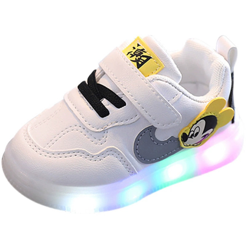 Flashing Light Cartoon Spring and Autumn Boys and Girls Baby Toddler Shoes