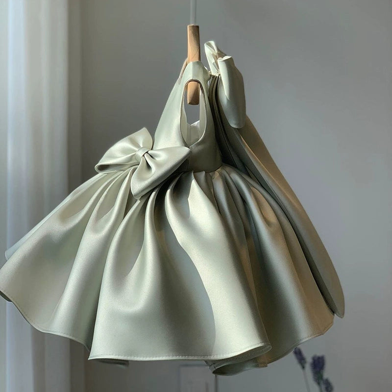 Children's Long Sleeve Gown Zhuazhou Satin Fashionable Princess Dress
