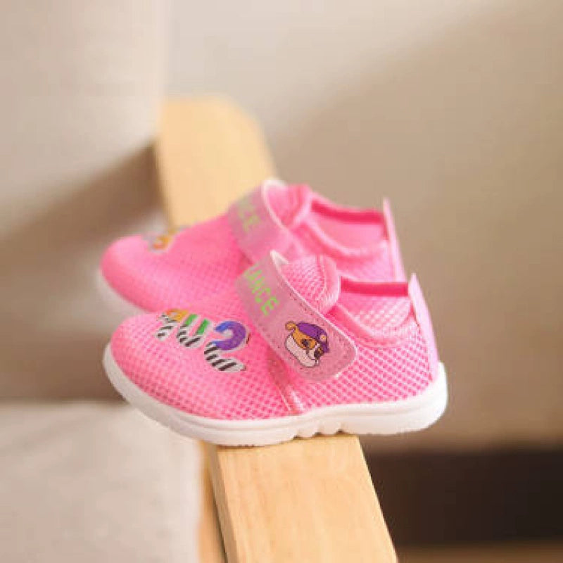 0-1-3 Years Old Breathable Girls Soft Bottom Non-Slip Mesh Shoes