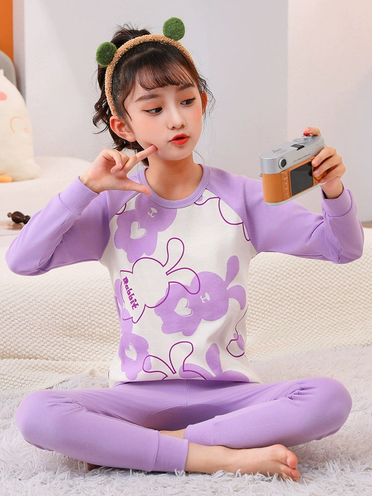 Girls' Keep Baby Warm Cotton Winter Loungewear Pajamas