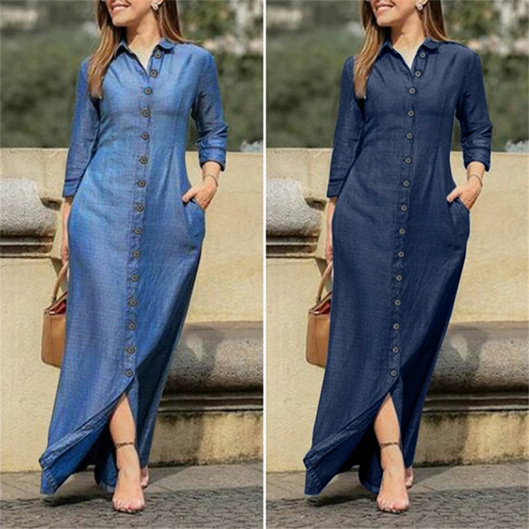 Dress Women Dresses Long Maxi plus Size Shirt Winter Autumn