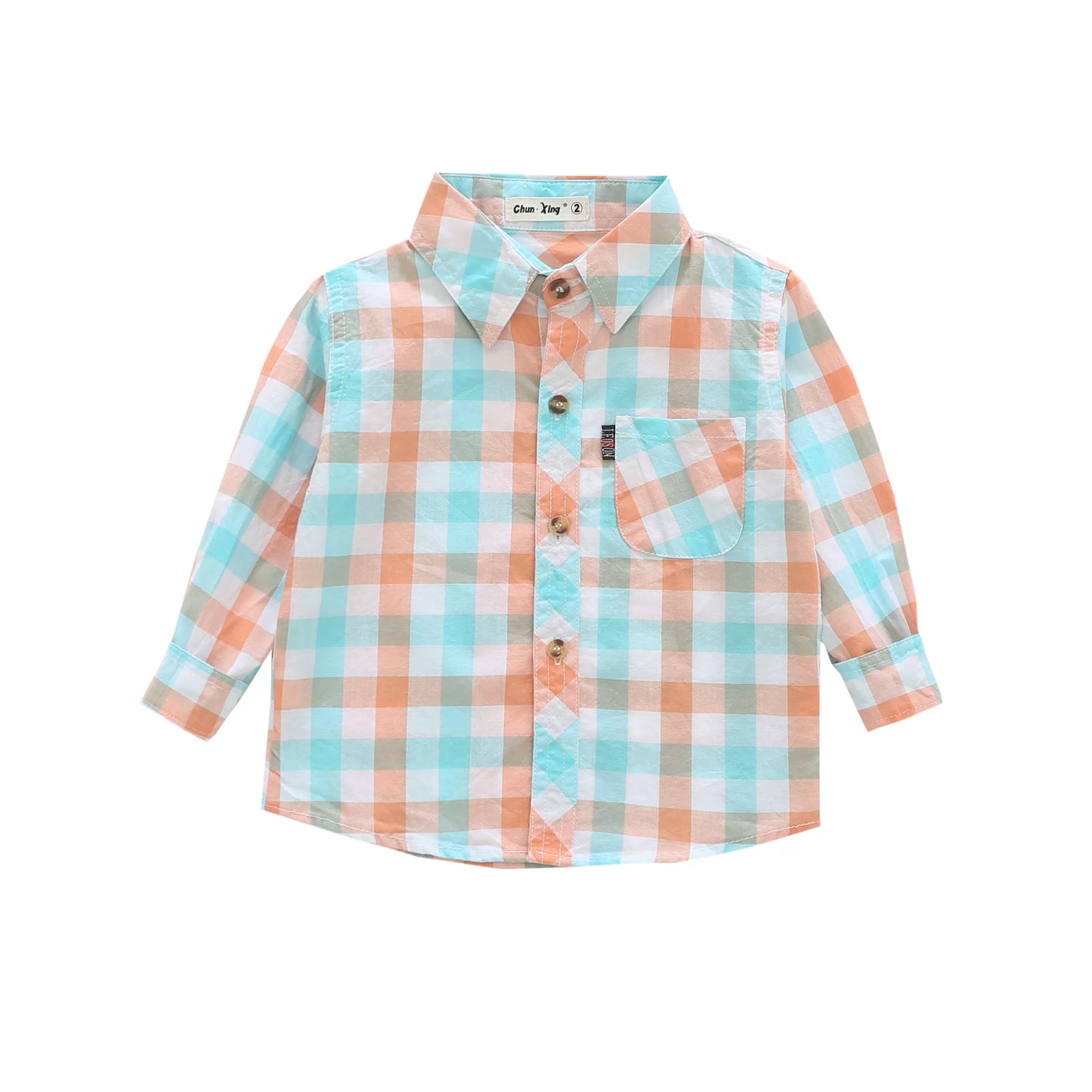 Children's Clothing Autumn Cotton Plaid Shirt Coat Thin