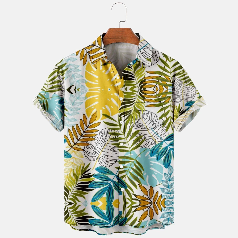 Men's Summer Fashion Scenery Creative Short Sleeve Shirts