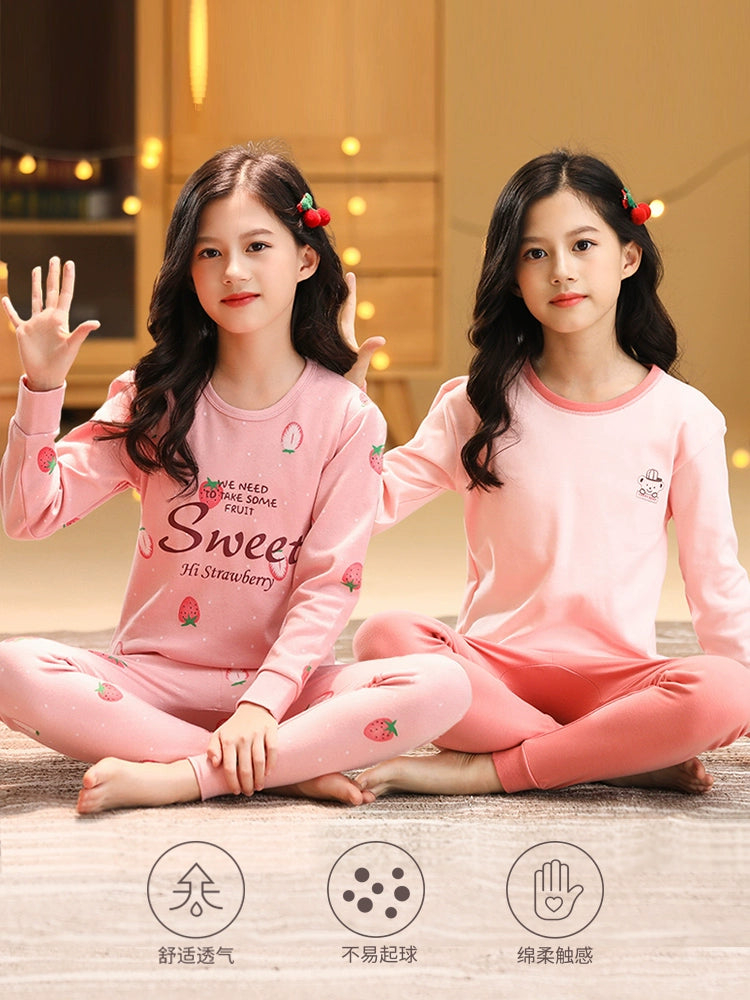 Children's Pure Cotton Baby Long Johns Girls' Thermal Underwear