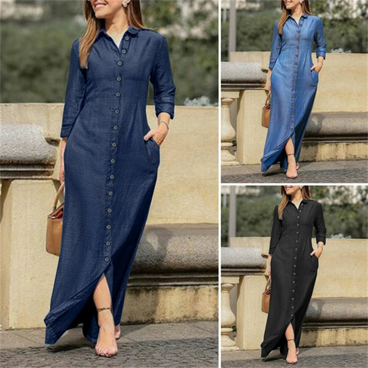 Dress Women Dresses Long Maxi plus Size Shirt Winter Autumn