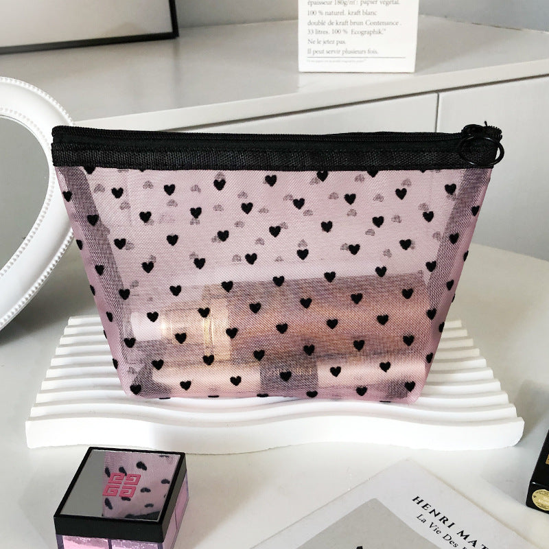 Makeup Bag Outdoor Personalized Transparent Nylon Mesh Cosmetic Bags Pouch Travel Organizer Zipper Beach Makeup Women's Purse