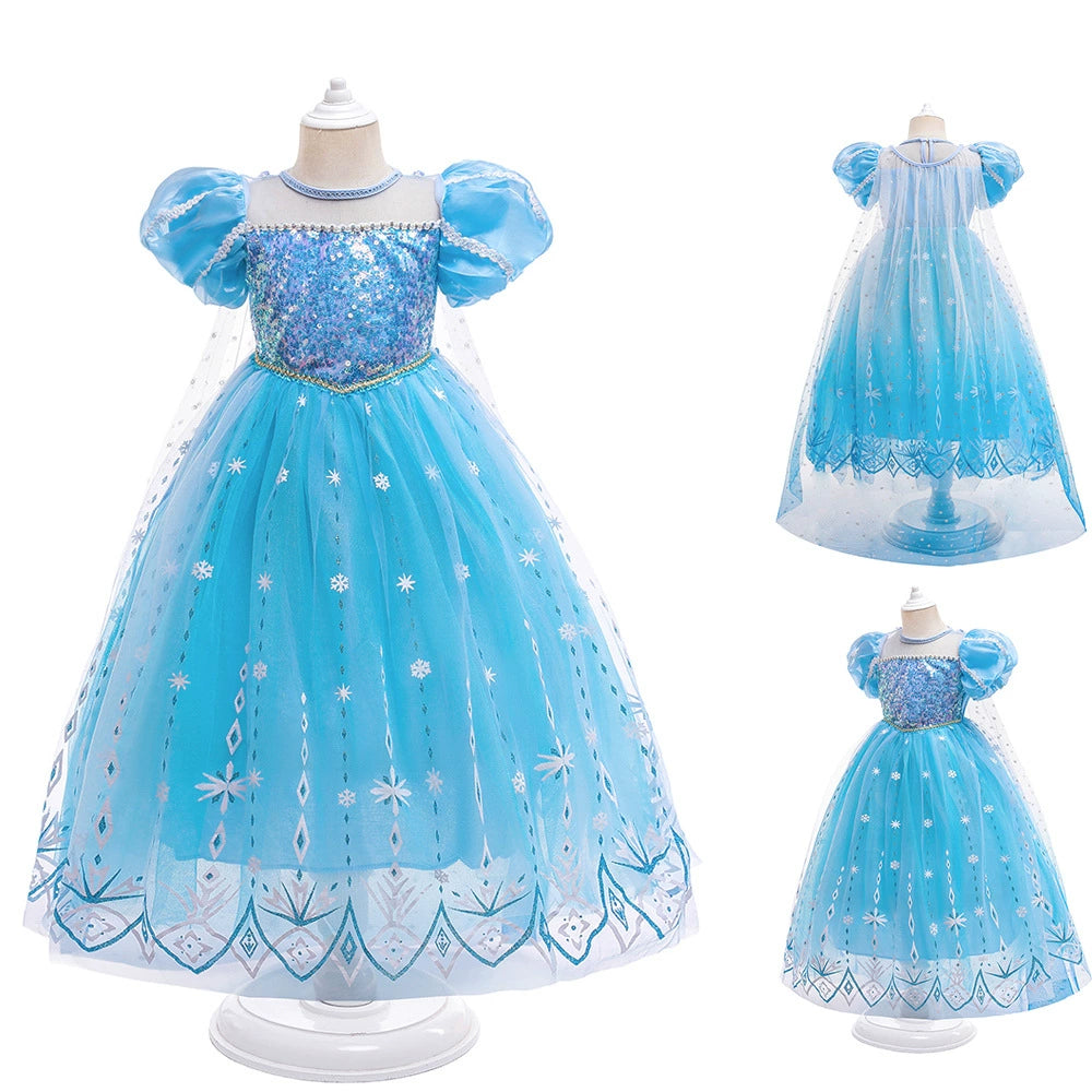 Vestido de princesa para niños Aisha de hielo y nieve de comercio exterior europeo y americano