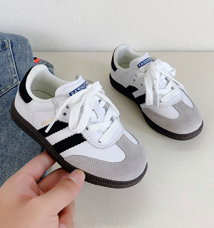 Children's Genuine Leather Sneaker 2023 Autumn Girls' Casual Shoes Korean Style German Training Shoes Soft Bottom Boys Cortez