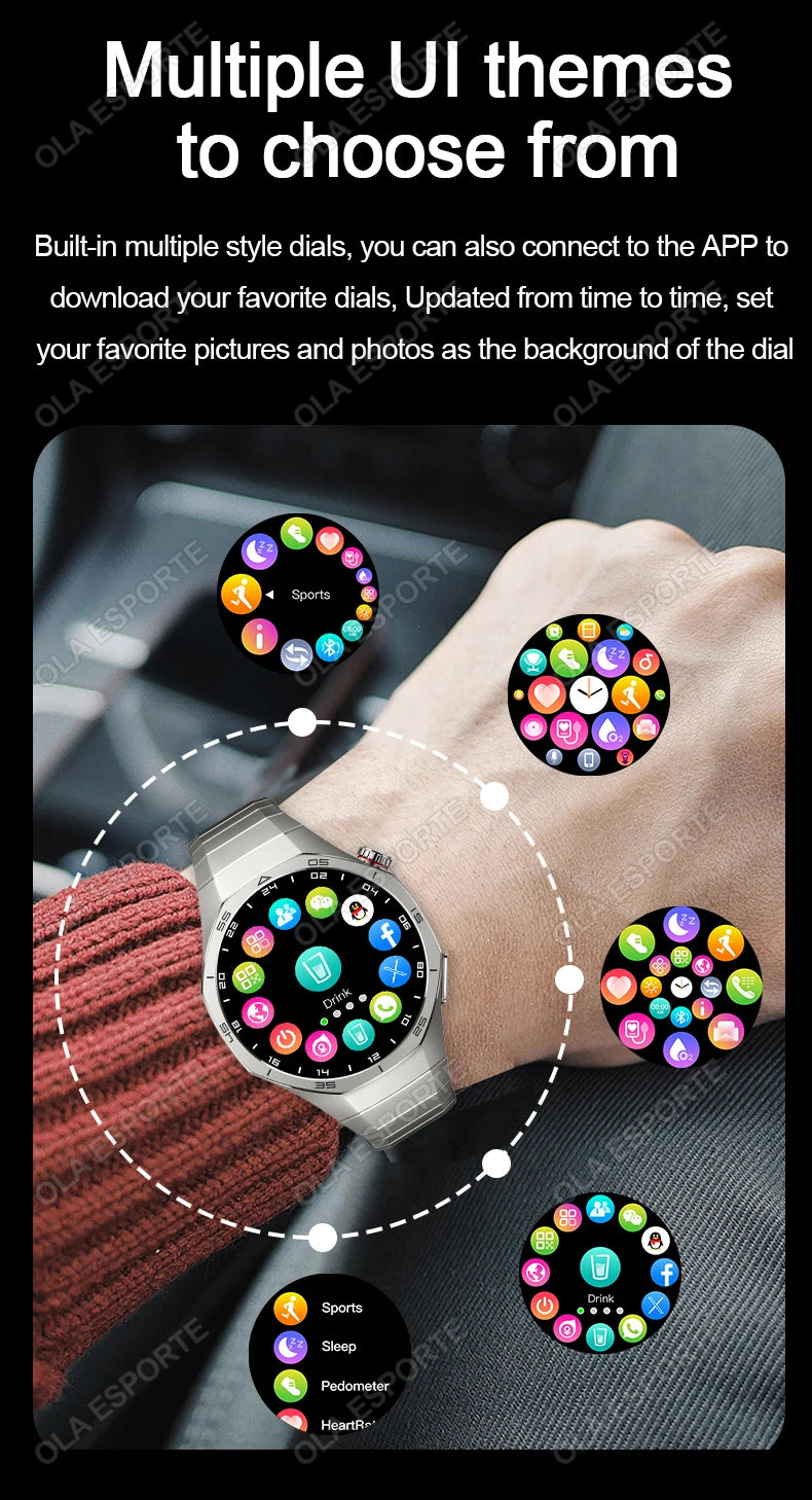2025 New Smart Watch Men Watch 5 Pro 1.52 AMOLED Screen Bluetooth Call GPS Trajectory NFC Heart Rate Dynamic Lsland SmartWatches