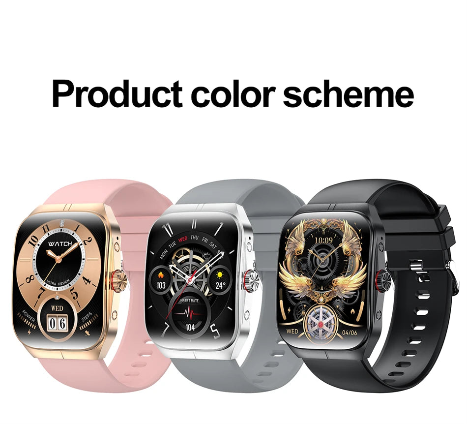 Smart Watch 1.95''AMOLED Curved Display BT Call NFCHeart Rate Monitor Multi-Sport Modes Fitness Tracker Smartwatch for Men Women