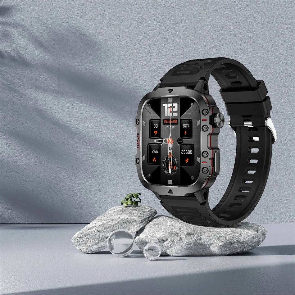 For Xiaomi Rugged Military Smart Watch Men Sports Ftiness GPS Watches IP68 Waterproof 1.96'' AI Voice Bluetooth Call Smartwatch