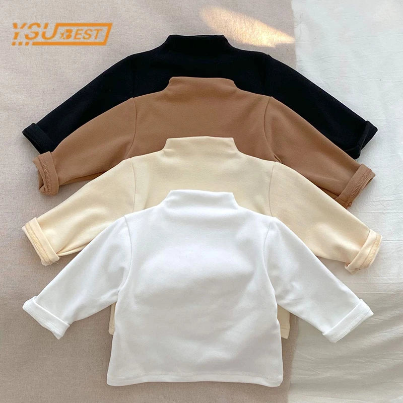 Autumn Infant Kids Baby Girls Long Sleeves Solid Color T-shirt Newborn Kids Baby Boys Girls Clothes T-shirt