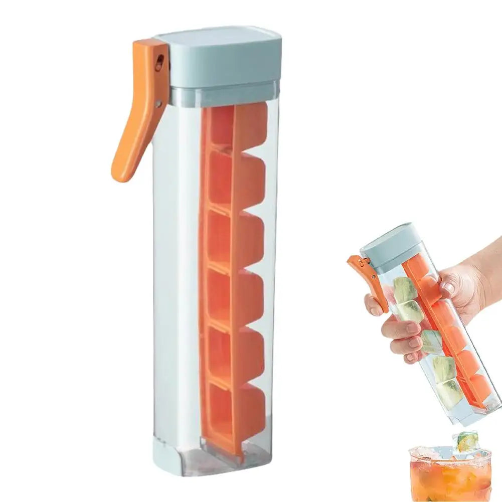 Food Grade Silicone Ice Cube Mold with One‑Press Storage Box Whiskey Ice Cube Maker for Home Bar Kitchen Tools