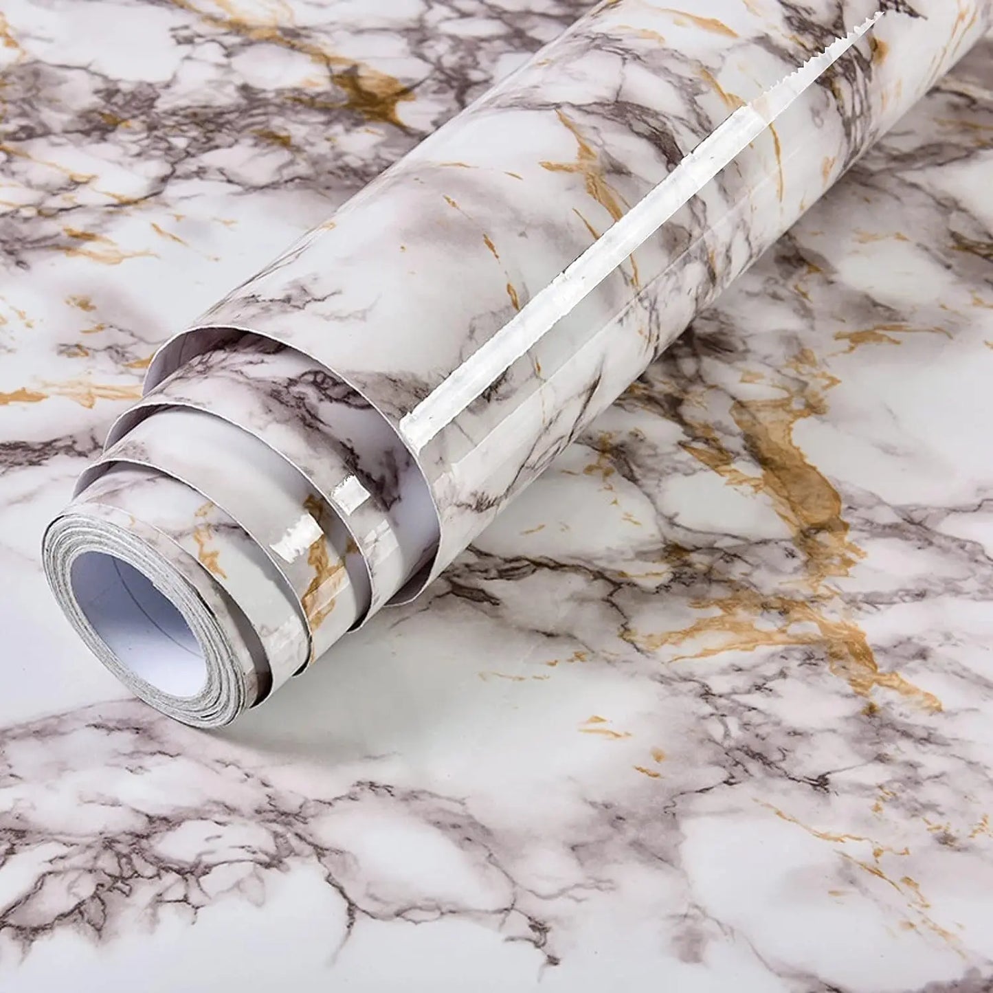 55cm Marble Vinyl Self Adhesive Wallpaper Waterproof Contact Paper PVC Wall Stickers for Kitchen Livingroom Home Decorative Film