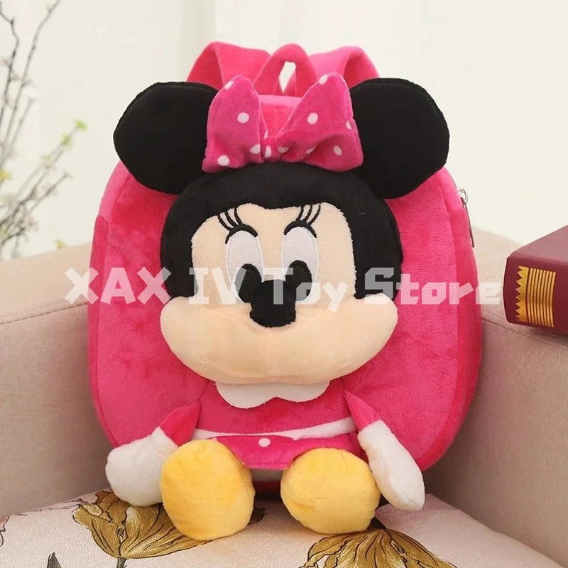 New Disney Mickey Minnie Mouse Plush Bag Backpack Children's School Bag Multifunctional Storage Bag Cartoon Part Christmas Gifts