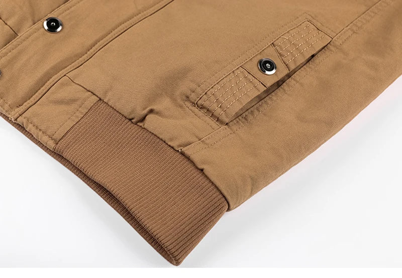 2024 Men's Tactical Jacket Autumn Winter Fleece Tactical Jackets Men Casual Multiple Pockets Windproof Outdoor Workwear Coat