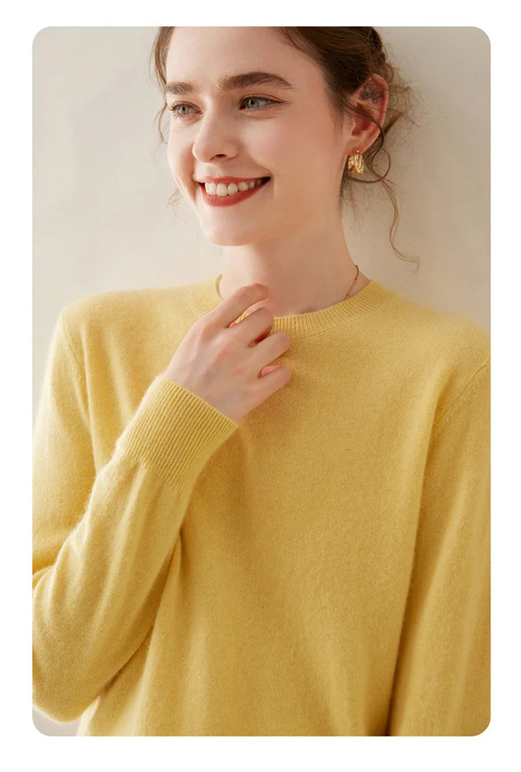 WinvyNee Cashmere Women Sweater Long Sleeve O neck Merino Wool Jumper Solid Knitwear Casual Pullover Tops Jumper Autumn A1054001